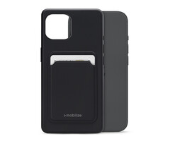 Mobilize Mobilize Rubber Gelly Card Case Apple iPhone 15 - Mat Zwart