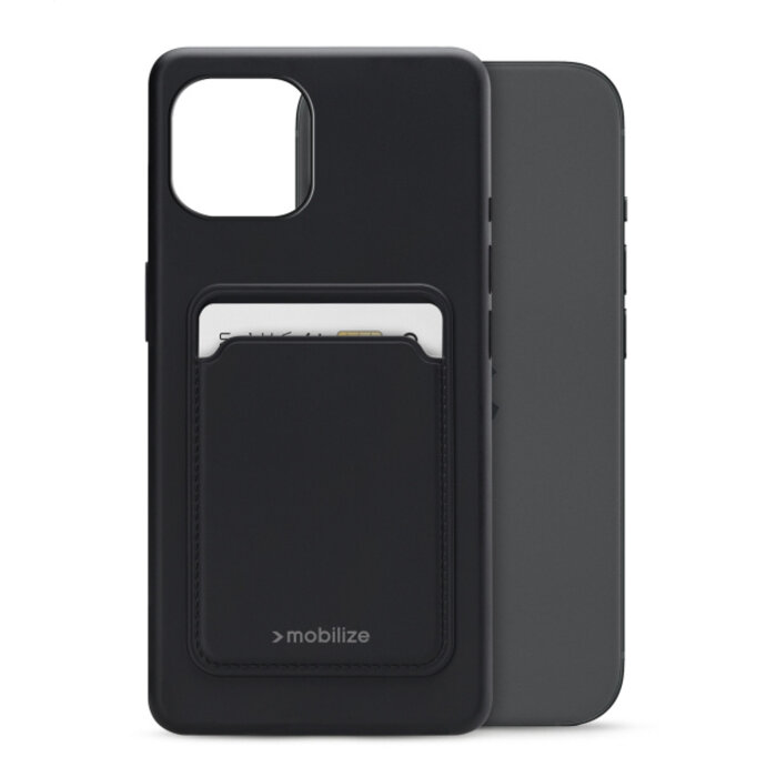 Mobilize Mobilize Rubber Gelly Card Case Apple iPhone 15 - Mat Zwart