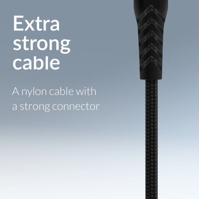 Mobilize Mobilize Strong Nylon USB-C naar USB-C Kabel 20cm - 100W - Zwart
