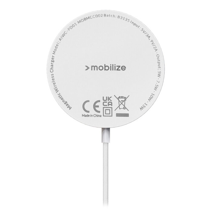 Mobilize Mobilize MagSafe Draadloze Oplader 15W - Wit Acryl