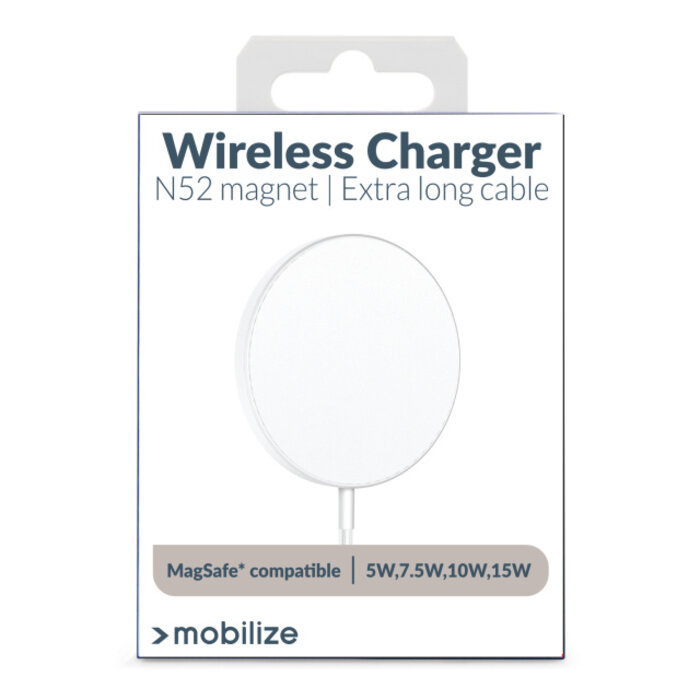 Mobilize Mobilize MagSafe Draadloze Oplader 15W - Wit Acryl