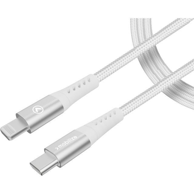 Mobilize Mobilize Strong Nylon USB-C naar USB-C Kabel 2m - 100W - Wit