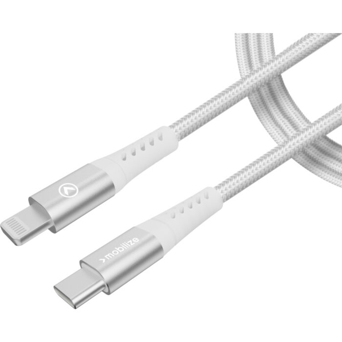 Mobilize Mobilize Strong Nylon USB-C naar USB-C Kabel 1m 100W - Wit