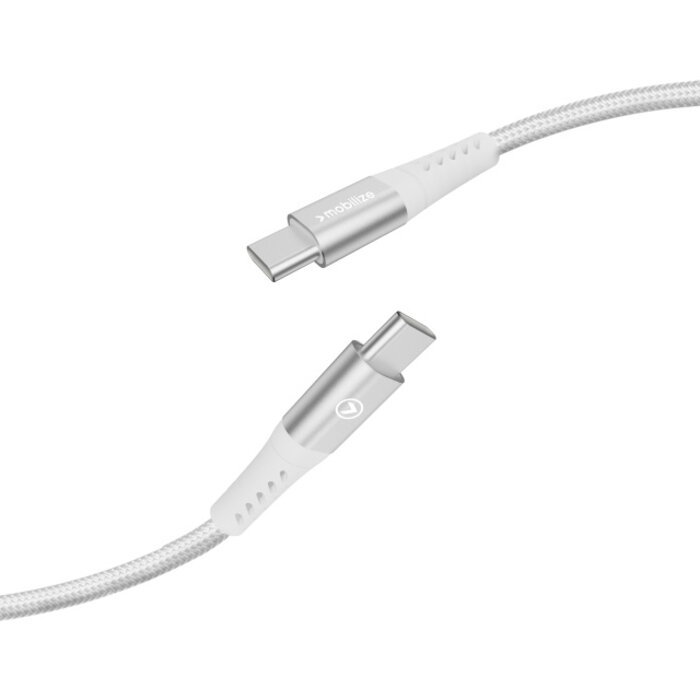 Mobilize Mobilize Strong Nylon USB-C naar USB-C Kabel 1m 100W - Wit