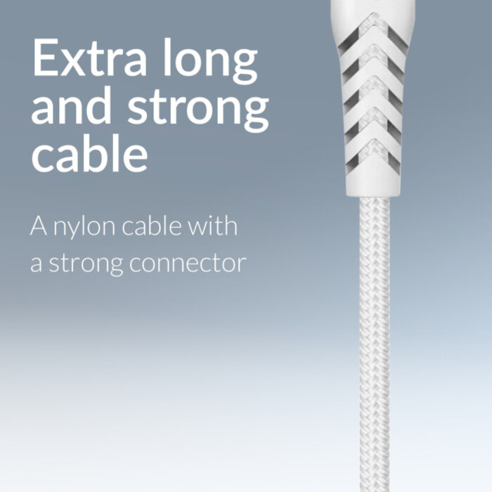 Mobilize Mobilize Strong Nylon USB-C naar USB-C Kabel 1m 100W - Wit
