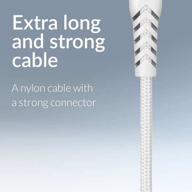 Mobilize Mobilize Strong Nylon USB-C naar USB-C Kabel 1m 100W - Wit