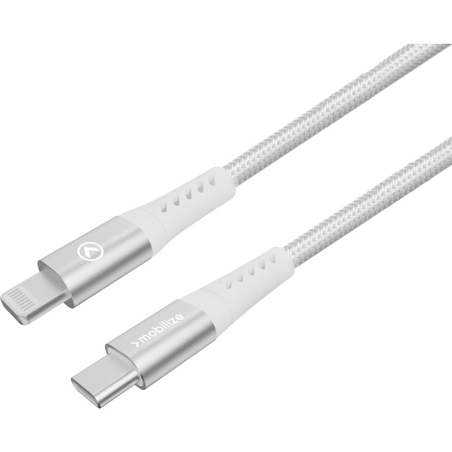 Mobilize Mobilize Strong Nylon USB-C naar USB-C Kabel - 20cm - 100W - Wit