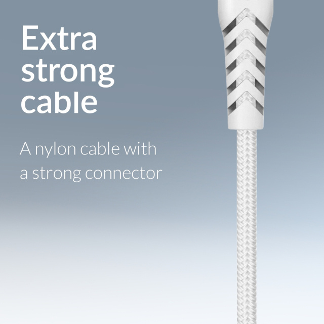 Mobilize Mobilize Strong Nylon USB-C naar USB-C Kabel - 20cm - 100W - Wit
