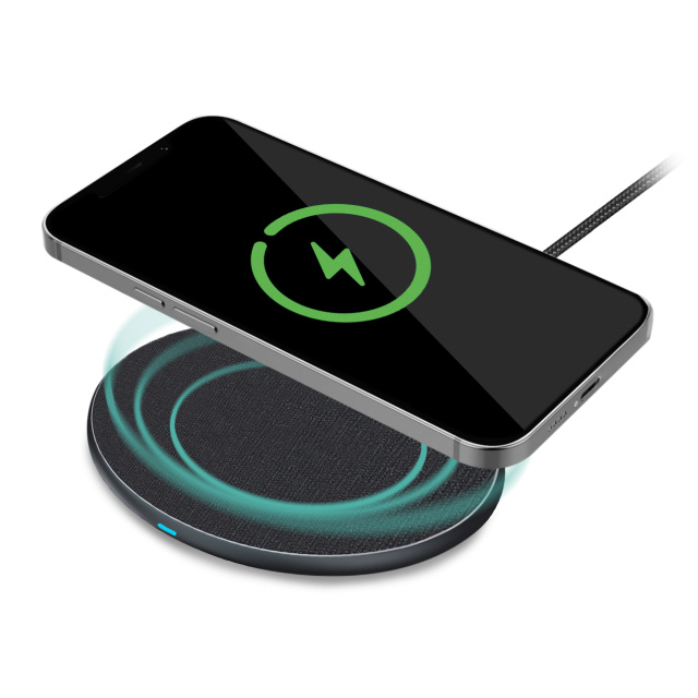 Mobilize Mobilize Wireless Fast Charger Flat 15W - PU Leer Grijs