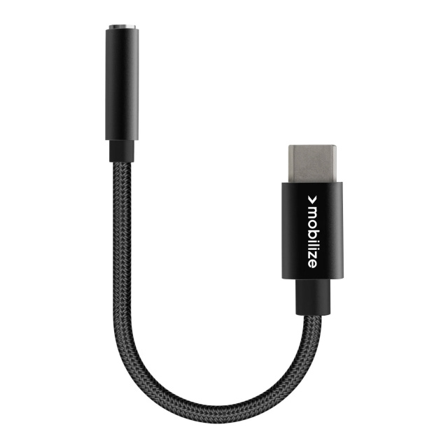 Mobilize Mobilize Strong Nylon USB-C naar 3.5mm Audio Adapter 15cm - Zwart