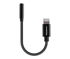 Mobilize Mobilize Strong Nylon Audio Adapter MFi Lightning naar 3.5mm 15cm Zwart