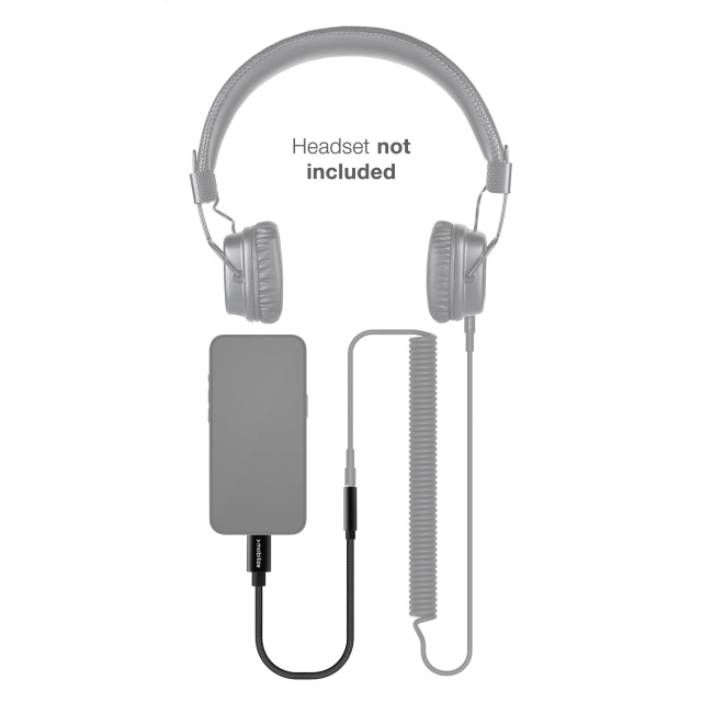 Mobilize Mobilize Strong Nylon Audio Adapter MFi Lightning naar 3.5mm 15cm Zwart