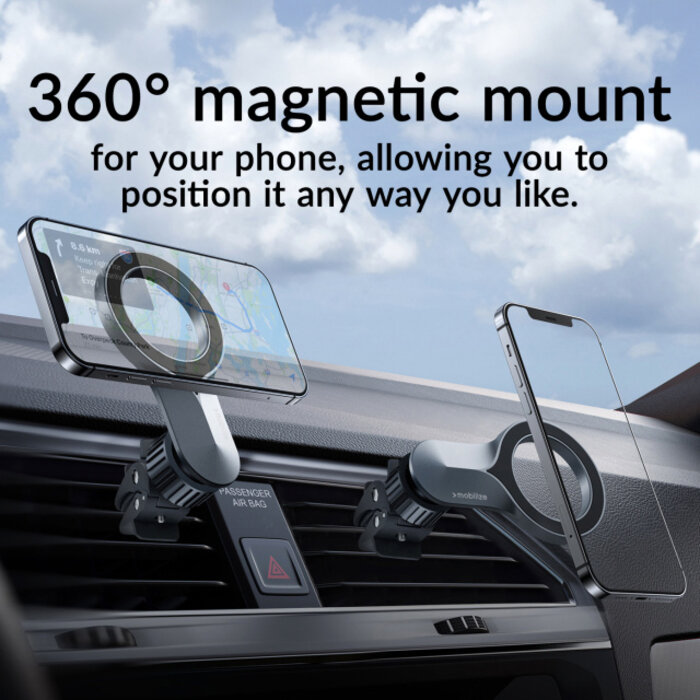Mobilize Mobilize MagSafe Airvent Telefoonhouder voor Ventilatierooster - Zwart
