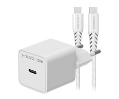 Mobilize Mobilize Wall Charger USB-C GaN 30W PD/PPS + Nylon Kabel 1.2m - Wit