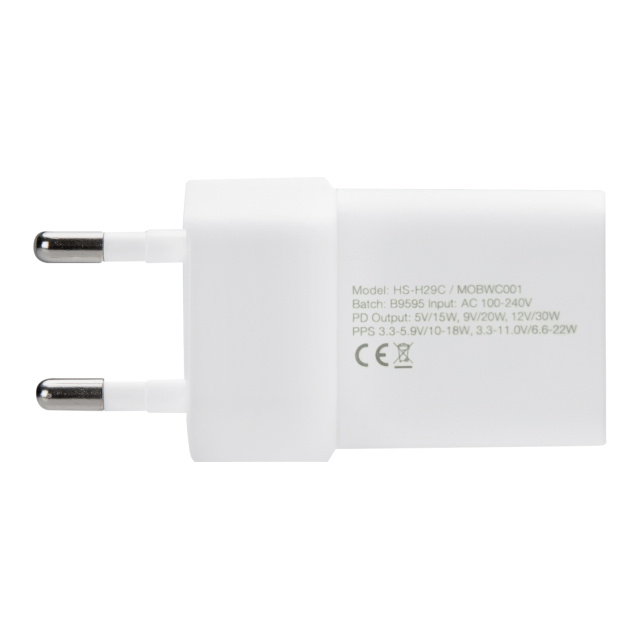 Mobilize Mobilize Wall Charger USB-C GaN 30W PD/PPS + Nylon Kabel 1.2m - Wit