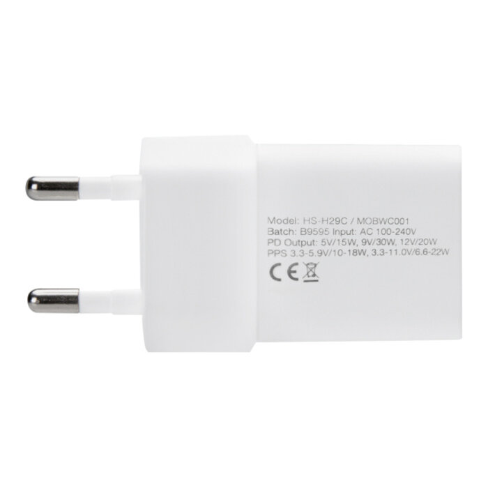 Mobilize Mobilize Wall Charger USB-C GaN 30W with PD/PPS - Wit