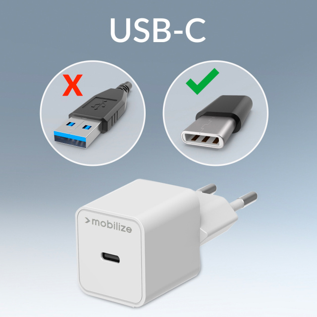 Mobilize Mobilize Wall Charger USB-C GaN 30W with PD/PPS - Wit