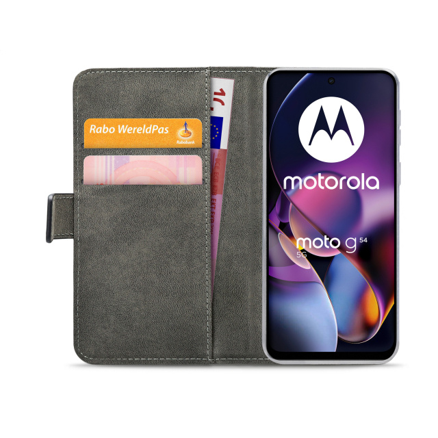 Mobilize Mobilize Classic Gelly Wallet Book Case Motorola Moto G54 Zwart