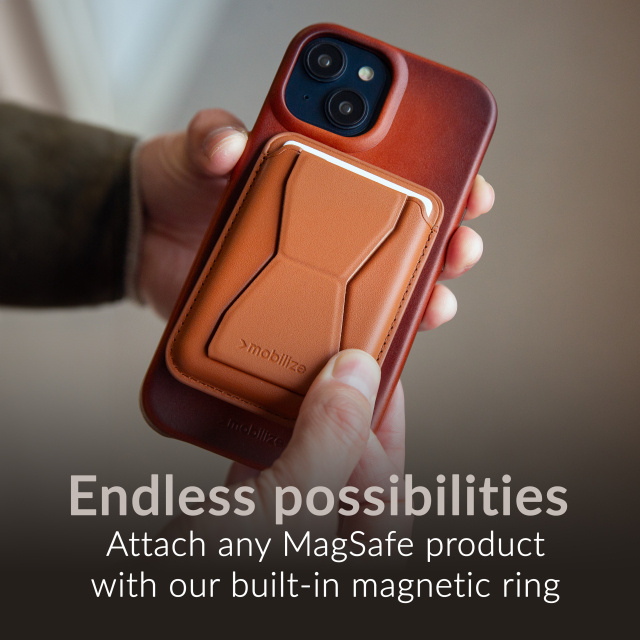 Mobilize Mobilize MagSafe Premium Leather Case voor iPhone 15 Plus - Burned Cognac