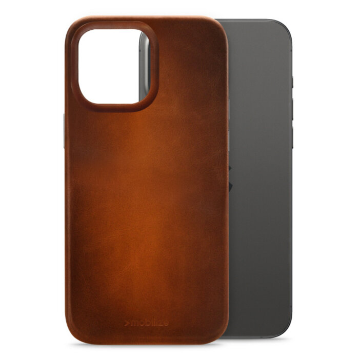 Mobilize Mobilize MagSafe Premium Leather Case iPhone 15 Pro Max - Burned Cognac