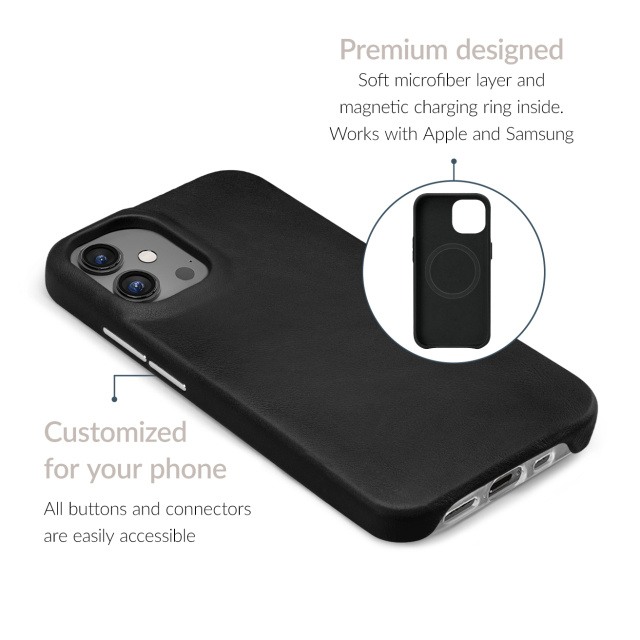 Mobilize Mobilize MagSafe Premium Leather Case Apple iPhone 15 - Zwart