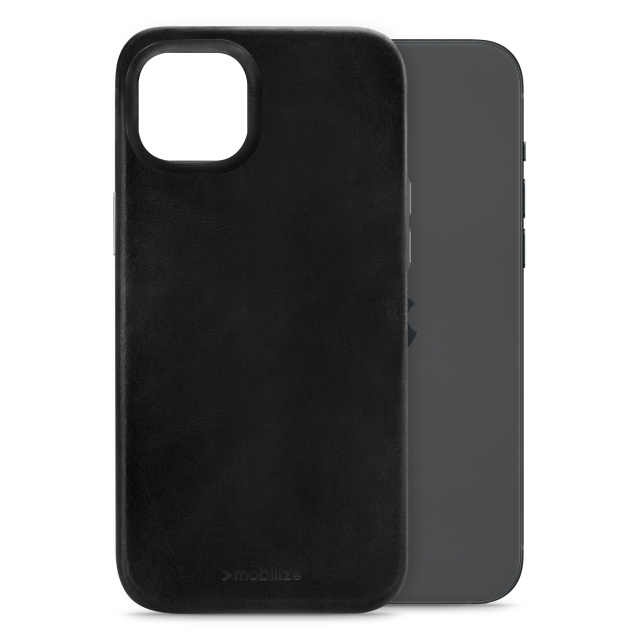 Mobilize Mobilize MagSafe Premium Leather Case Apple iPhone 15 Plus - Zwart