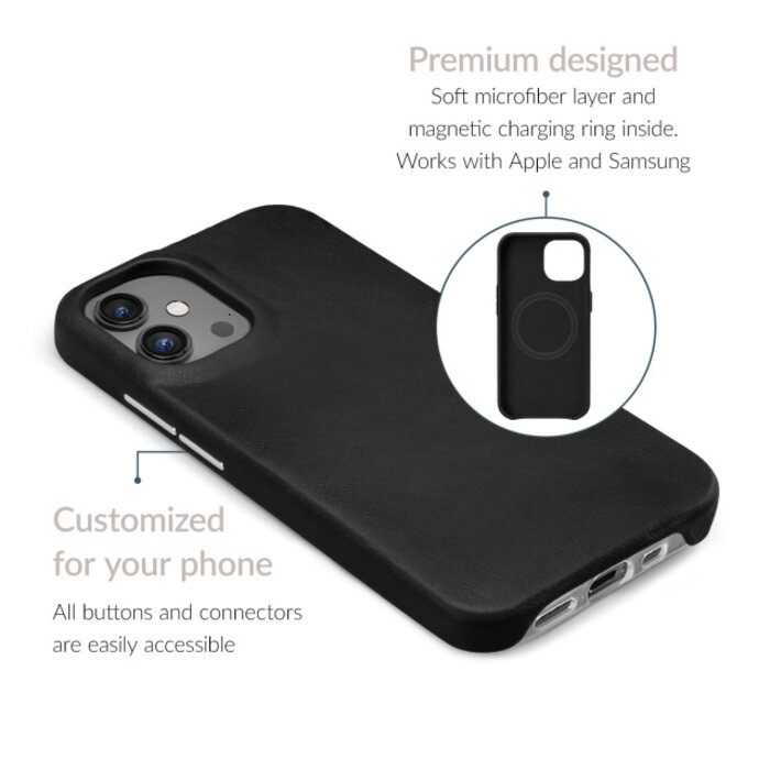 Mobilize Mobilize MagSafe Premium Leather Case Apple iPhone 15 Plus - Zwart