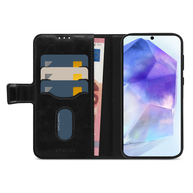 Mobilize Mobilize 2in1 Magnet Gelly Wallet Case Samsung Galaxy A55 5G - Zwart
