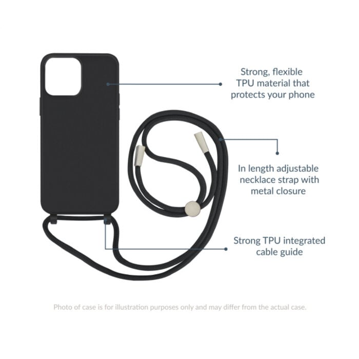 Mobilize Mobilize Lanyard Gelly Case voor Samsung Galaxy A25 5G - Zwart