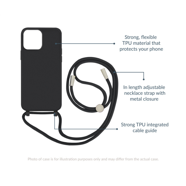 Mobilize Mobilize Lanyard Gelly Case - Samsung Galaxy A35 5G - Zwart