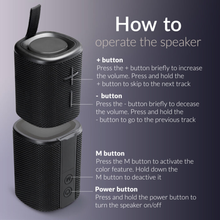 Mobilize Mobilize 2in1 Bluetooth Speaker TWS - Zwart
