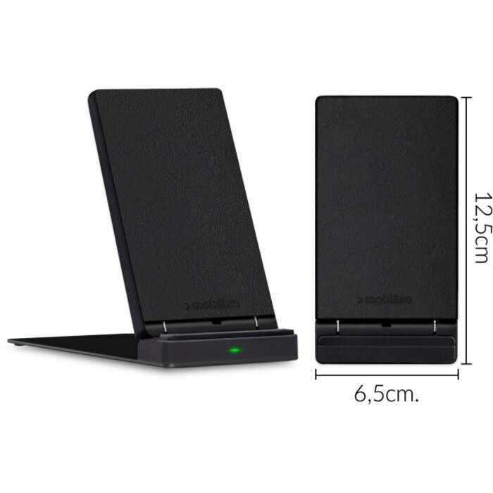 Mobilize Mobilize Draadloze Snellader Opvouwbaar 15W PU Leer - Zwart