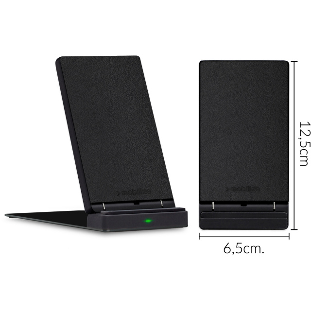 Mobilize Mobilize Draadloze Snellader Opvouwbaar 15W PU Leer - Zwart