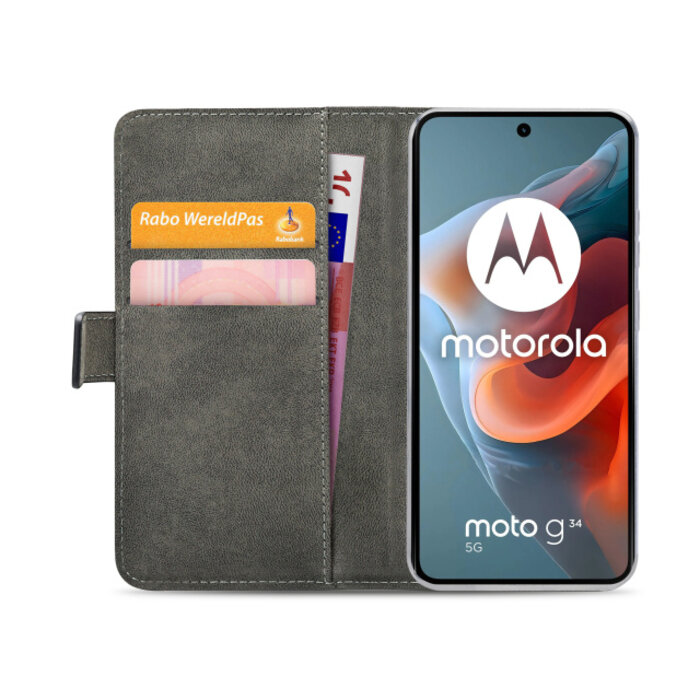 Mobilize Mobilize Classic Gelly Wallet Book Case Motorola Moto G34 Black