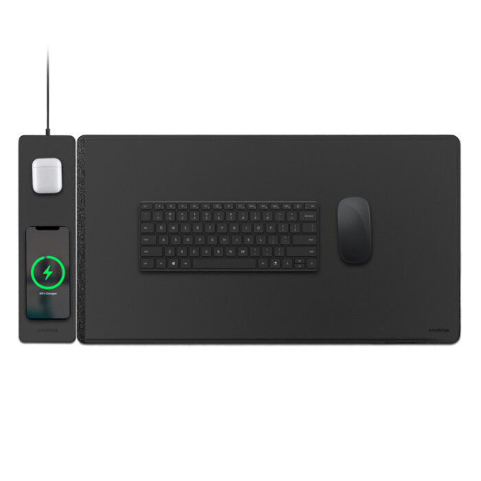 Mobilize Mobilize PU Leather Desk Mat with Magnetic Wireless Charger 15W Black