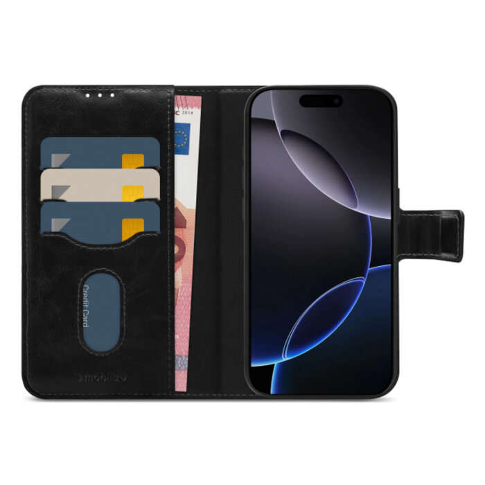 Mobilize Mobilize 2in1 Magsafe Compatible Gelly Wallet Case Apple iPhone 16 Pro Black