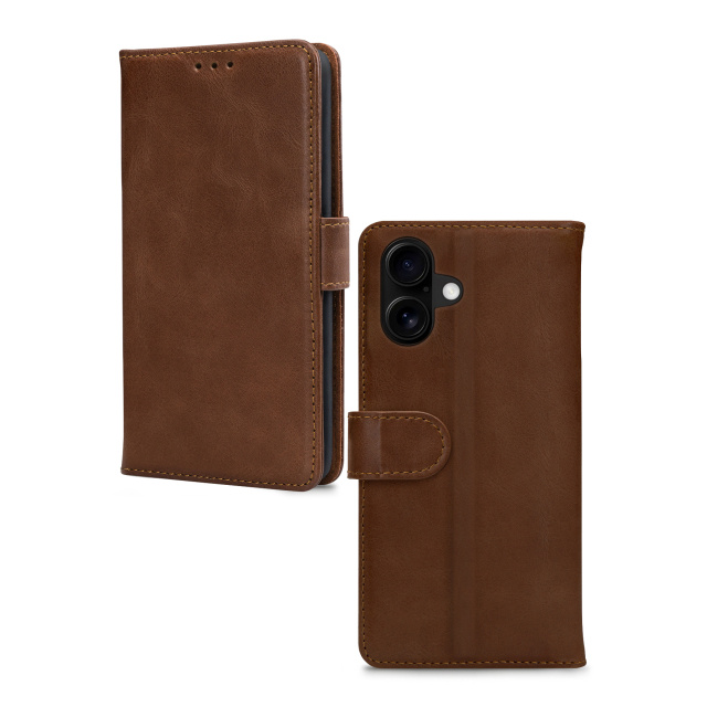 Mobilize Mobilize Leather Wallet Case voor Apple iPhone 16 - Bruin