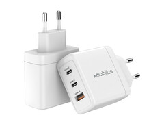 Mobilize Mobilize GaN Snellader 65W - 2x USB-C & 1x USB-A met PD/PPS - Wit