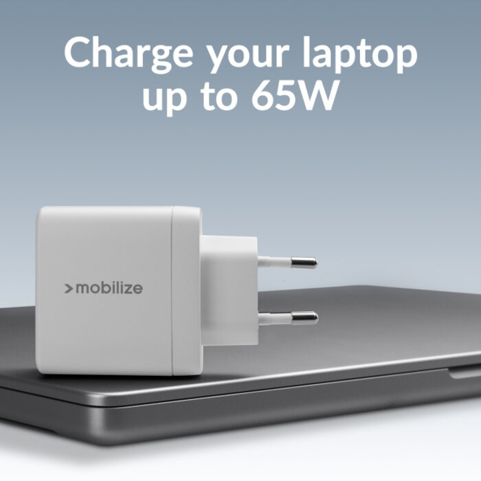Mobilize Mobilize Wall Charger 2x USB-C + 1x USB GaN 65W with PD/PPS White