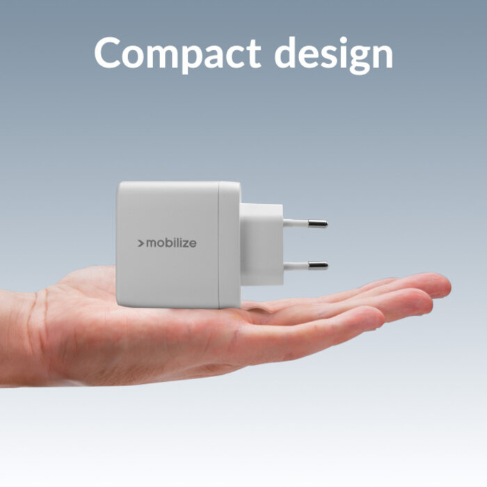 Mobilize Mobilize Wall Charger 2x USB-C + 1x USB GaN 65W with PD/PPS White