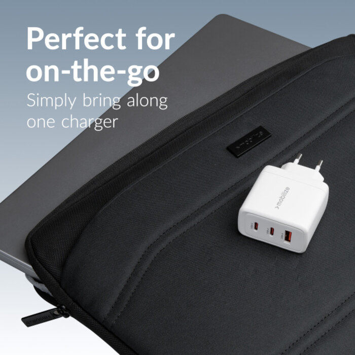 Mobilize Mobilize Wall Charger 2x USB-C + 1x USB GaN 65W with PD/PPS White