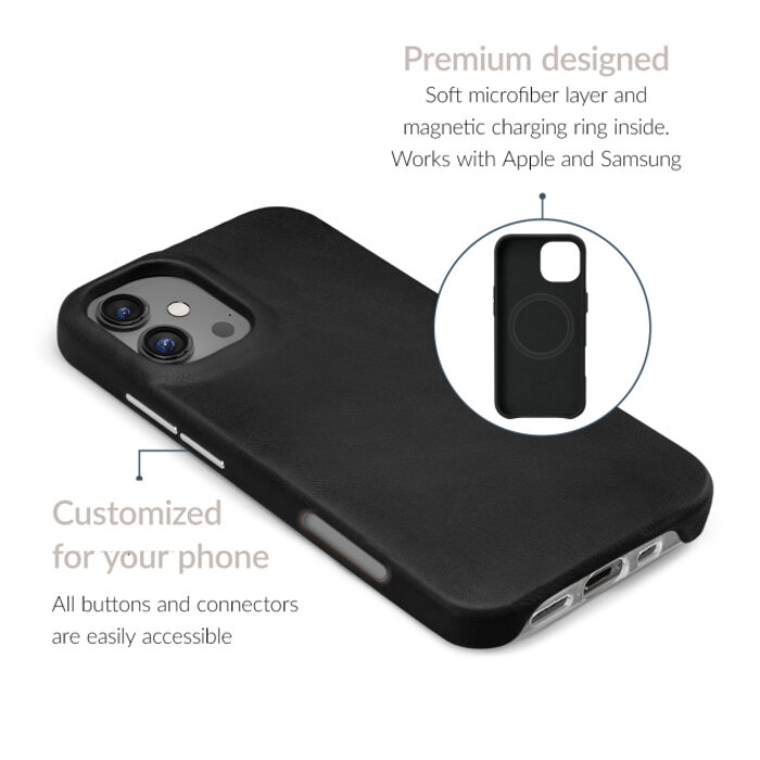 Mobilize Mobilize Magsafe Compatible Premium Leather Case Apple iPhone 16 Plus Black