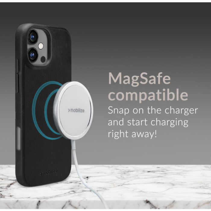 Mobilize Mobilize Magsafe Compatible Premium Leather Case Apple iPhone 16 Plus Black