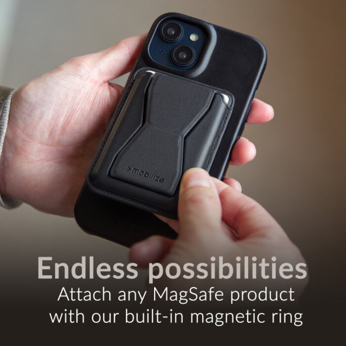 Mobilize Mobilize Magsafe Compatible Premium Leather Case Apple iPhone 16 Plus Black