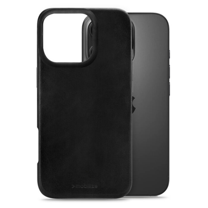 Mobilize Mobilize Magsafe Compatible Premium Leather Case Apple iPhone 16 Pro Black