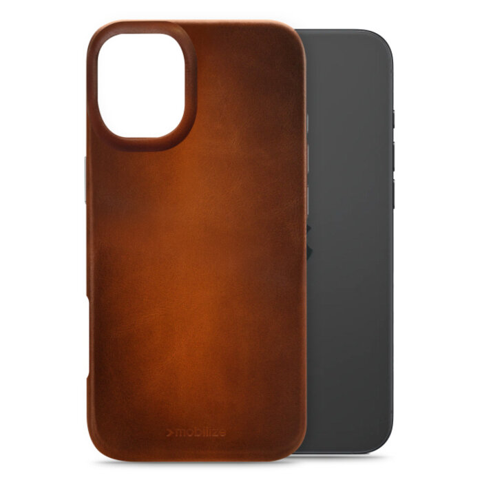 Mobilize Mobilize Magsafe Compatible Premium Leather Case Apple iPhone 16 Plus Burned Cognac