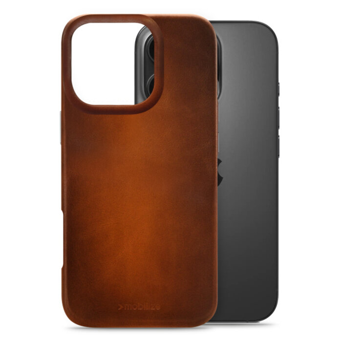 Mobilize Mobilize Magsafe Compatible Premium Leather Case Apple iPhone 16 Pro Burned Cognac
