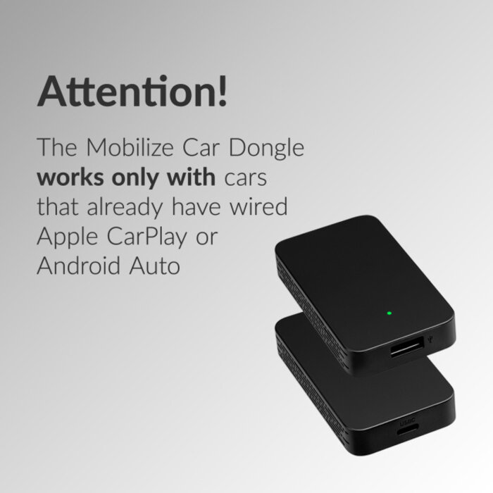 Mobilize Mobilize Adapter for Wireless Apple Carplay/Android Auto Black