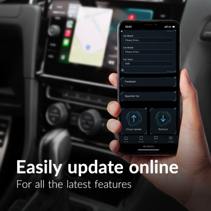Mobilize Mobilize Adapter for Wireless Apple Carplay/Android Auto Black