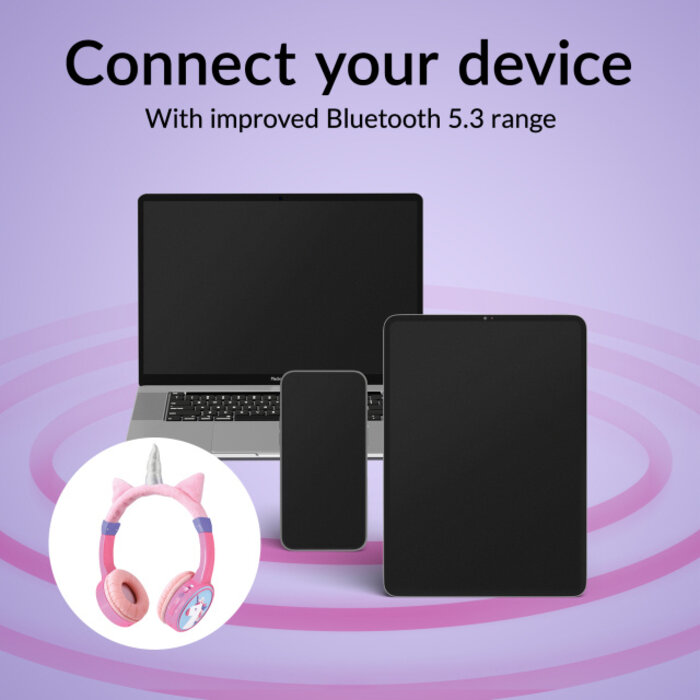 Mobilize Mobilize Wireless/Wired Over Ear Kids Headphone 85dB Unicorn
